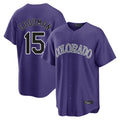 Colorado Rockies #15 Hunter Goodman Player Purple Fotopoulosg Game Home Stitched Jerseys