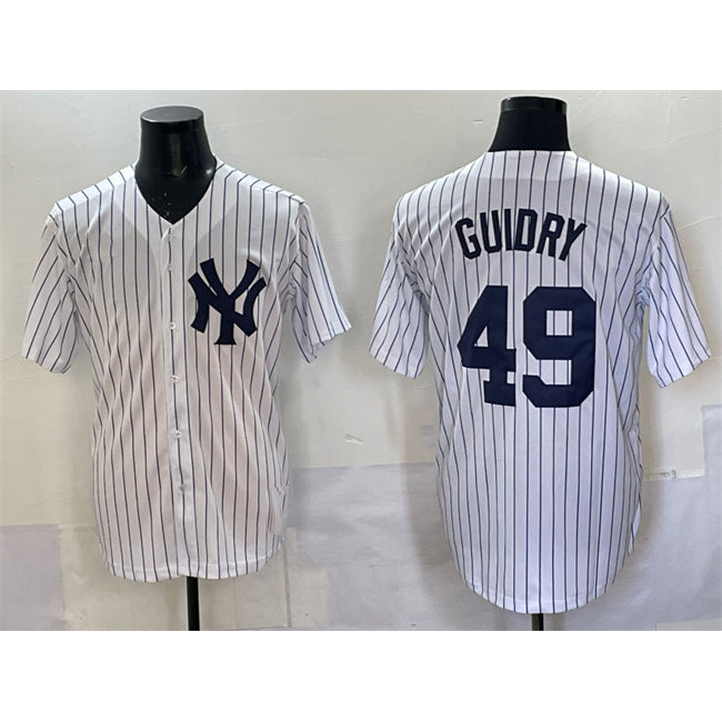 New York Yankees #49 Ron Guidry White Fotopoulosg Cool Base Stitched Jersey