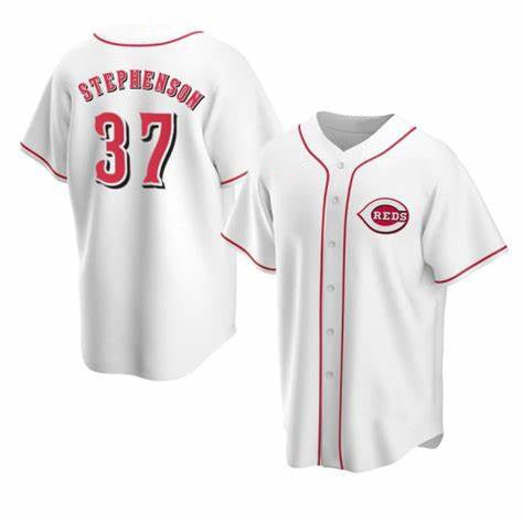 Cincinnati Reds #37 Tyler Stephenson White Fotopoulosg Stitched Cool Base Jersey