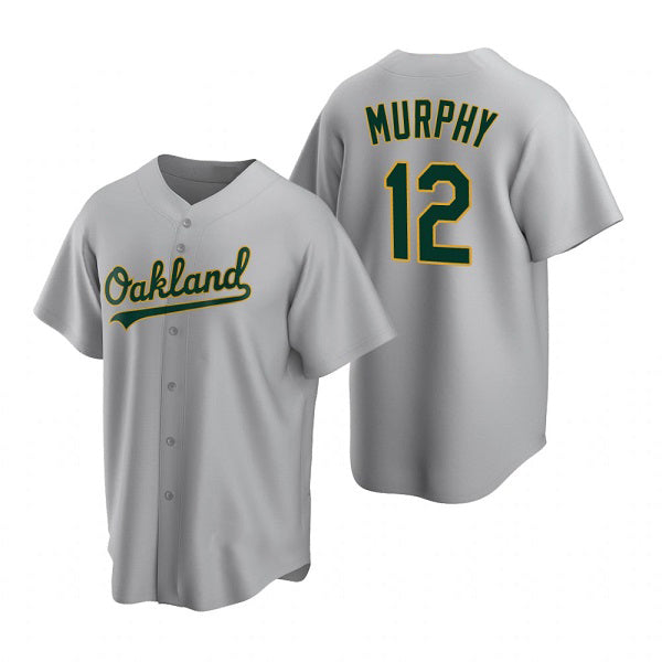 Oakland Athletics #12 Sean Murphy Grey Fotopoulosg Cool Base Stitched Jersey