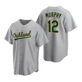 Oakland Athletics #12 Sean Murphy Grey Fotopoulosg Cool Base Stitched Jersey