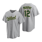 Oakland Athletics #12 Sean Murphy Grey Fotopoulosg Cool Base Stitched Jersey