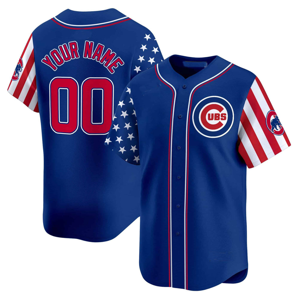 Custom Chicago Cubs 2024 Independence Day Vapor Premier Limited Jersey ¨C Royal Fotopoulosg