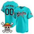 Custom Miami Marlins x One Piece Teal Fotopoulosg Vapor Premier Limited Jersey - Stitched
