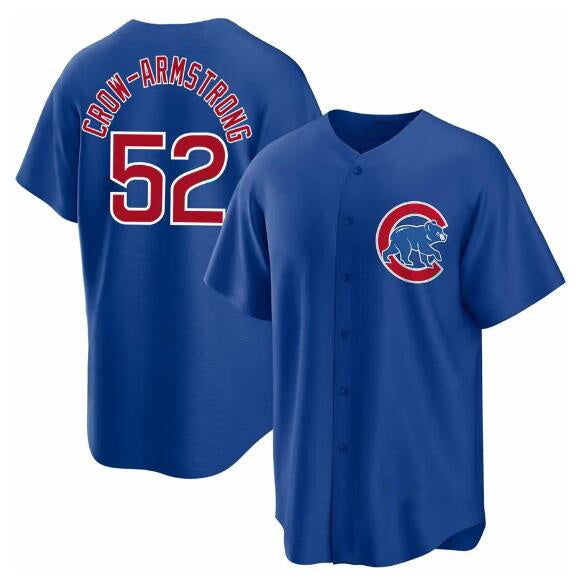 Chicago Cubs #52 Pete Crow-Armstrong Blue Fotopoulosg 2024 Cool Base Stitched Jersey
