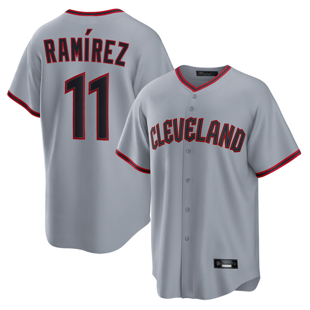 Cleveland Guardians #11 Jose Ramirez Player Gray Fotopoulosg Home Game Stitched Jerseys