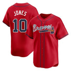 Atlanta Braves #10 Chipper Jones Player Red Fotopoulosg Limited Home Game Stitched Jerseys