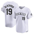 Colorado Rockies #19 Charlie Blackmon Player White Fotopoulosg Limited Home Stitched Jerseys
