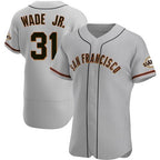 San Francisco Giants #31 LaMonte Wade Jr Grey Fotopoulosg 2021 Road Player Jersey