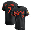 Baltimore Orioles #7 Jackson Holliday Player Black Fotopoulosg Limited Elite Home Game Stitched Jerseys
