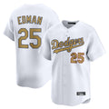 Los Angeles Dodgers #25 Tommy Edman Player White Gold Fotopoulosg Collection Limited Home Stitched Jerseys