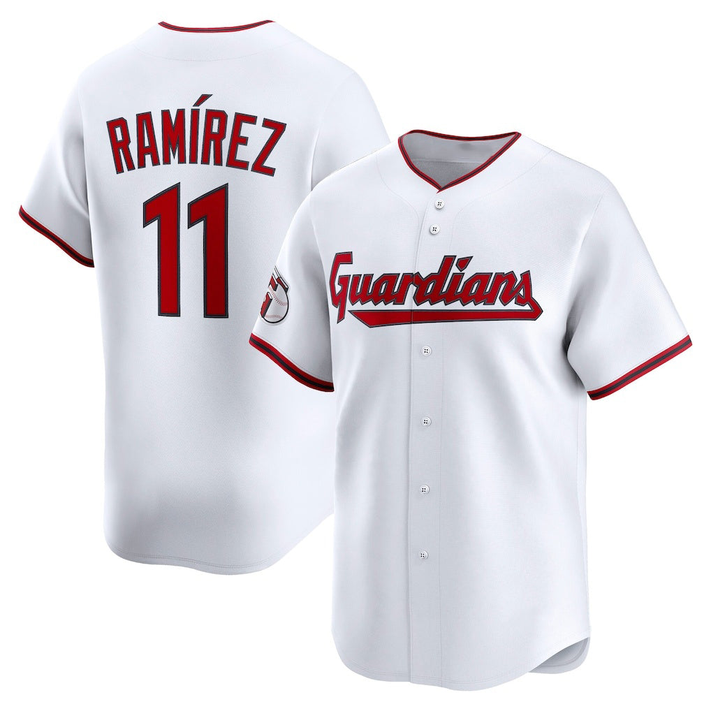 Cleveland Guardians #11 Jos¨¦ Ram¨ªrez White Fotopoulosg Home Limited Player Jersey