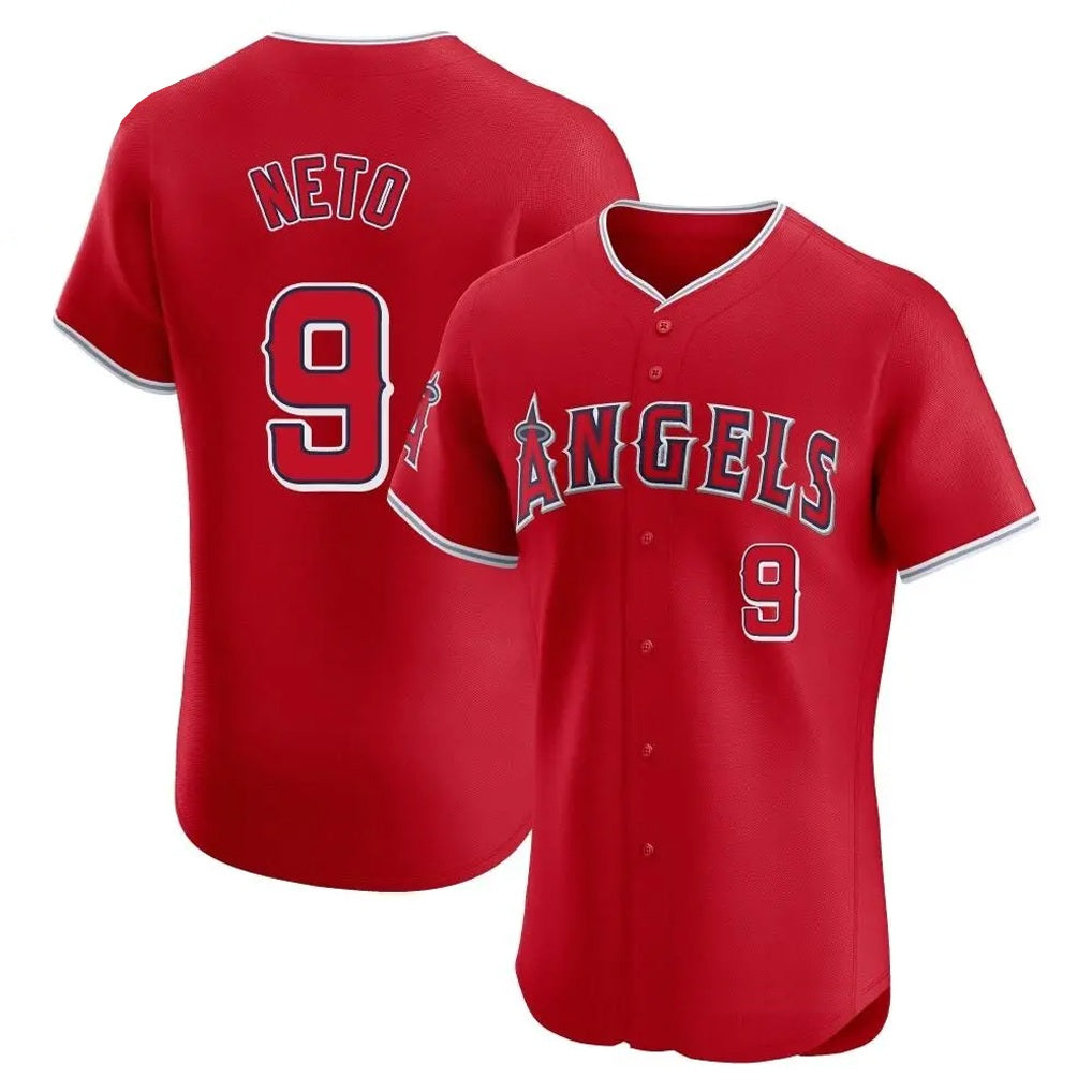 Los Angeles Angels #9 Zach Neto Player Red Fotopoulosg Home Limited Elite Stitched Jerseys