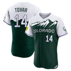 Colorado Rockies #14 Ezequiel Tovar Player Green Fotopoulosg City Connect Limited Elite Home Stitched Jerseys