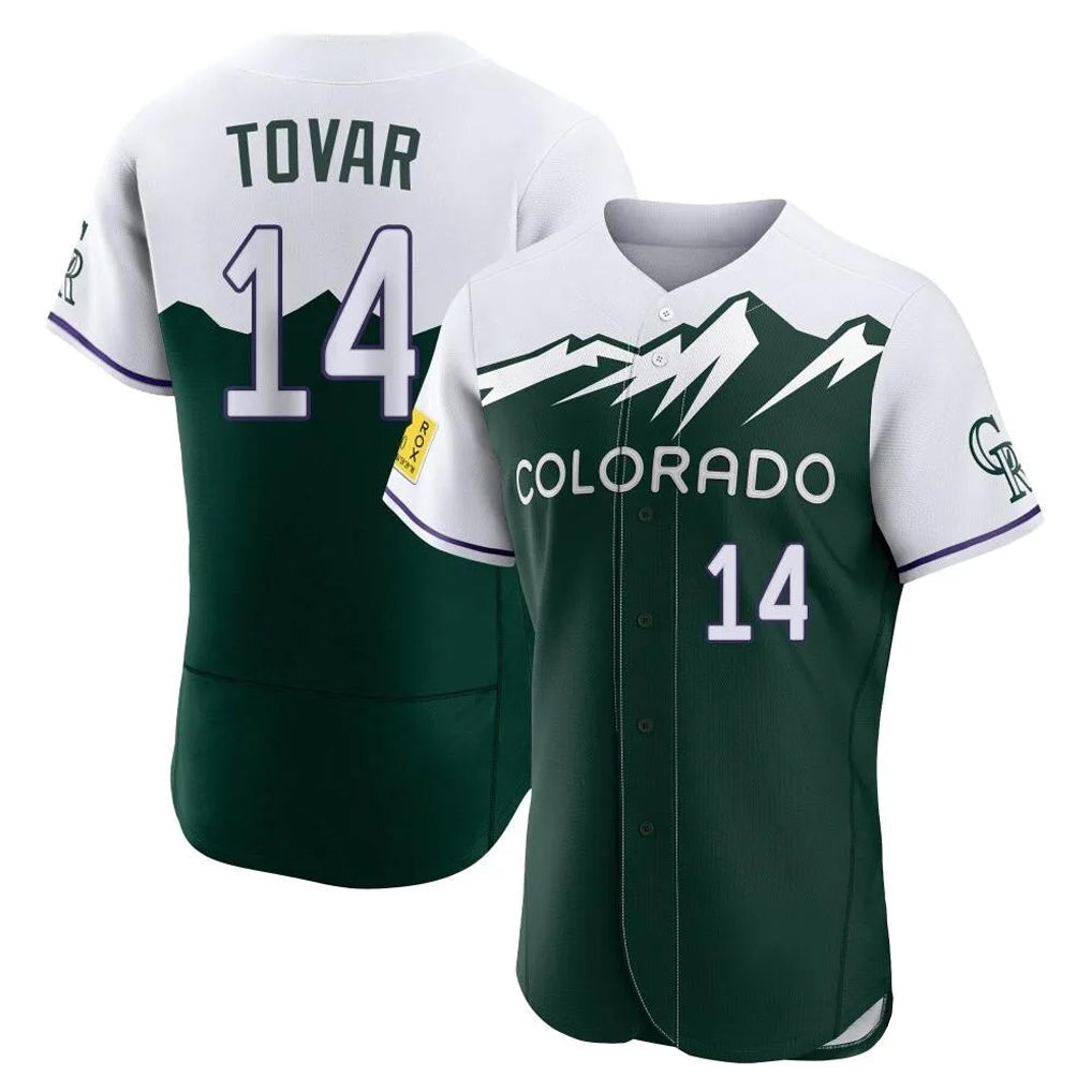 Colorado Rockies #14 Ezequiel Tovar Player Green Fotopoulosg City Connect Limited Elite Home Stitched Jerseys