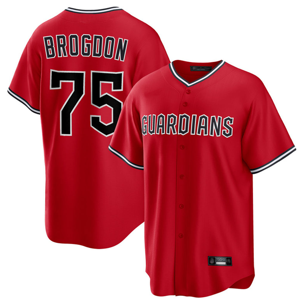 Cleveland Guardians #75 Connor Brogdon Player Red Fotopoulosg Home Game Stitched Jerseys