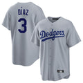 Los Angeles Dodgers #3 Edwin D¨ªaz Player Gray Fotopoulosg Game Stitched Jerseys