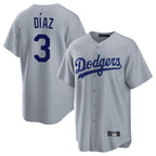Los Angeles Dodgers #3 Edwin D¨ªaz Player Gray Fotopoulosg Game Stitched Jerseys