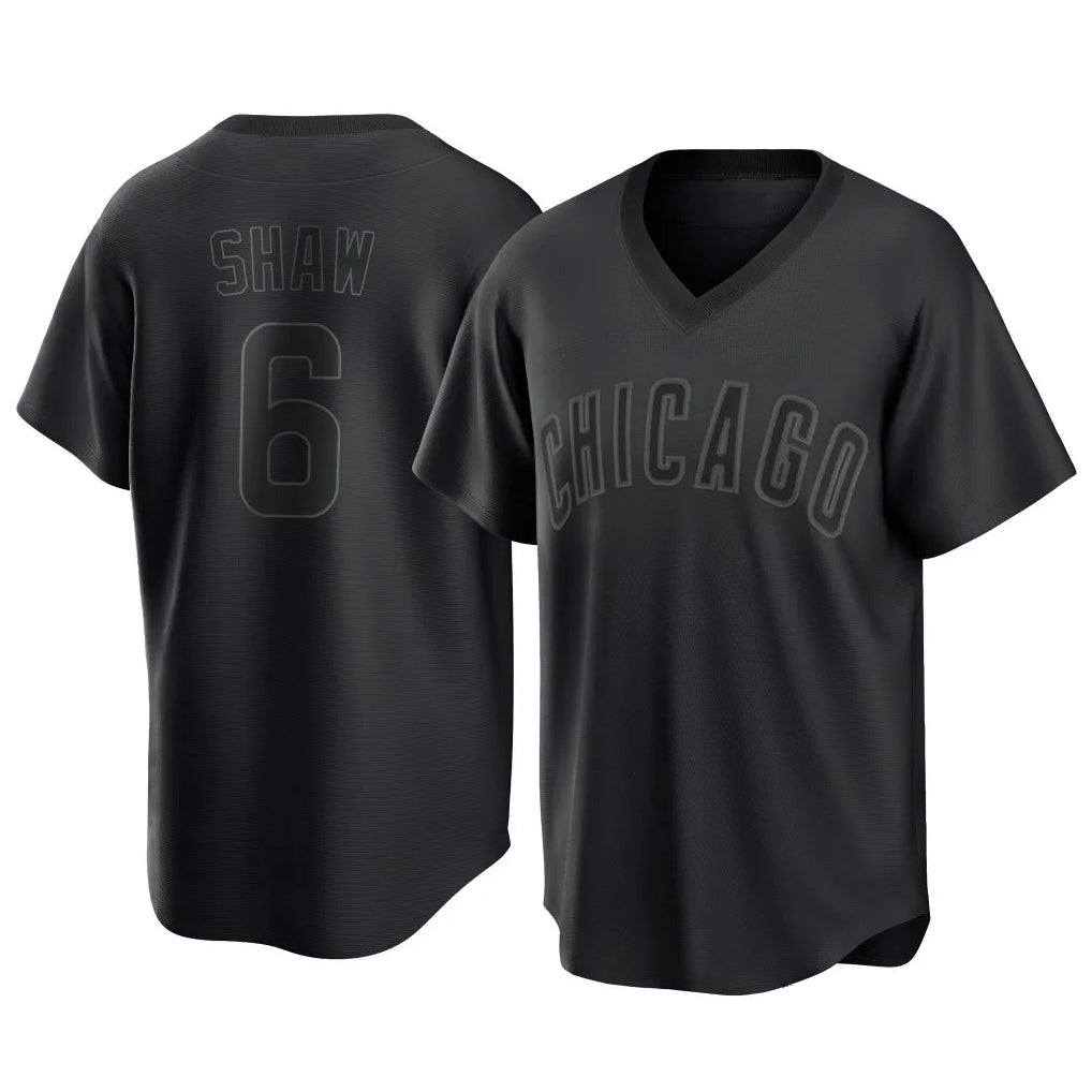 Chicago Cubs #6 Matt Shaw Player Black Fotopoulosg T-shirt Home Game Stitched Jerseys