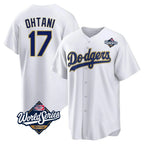 Los Angeles Dodgers #17 Shohei Ohtani Player Gold White Fotopoulosg World Series 2026 Collection Stadium Game Stitched Jerseys