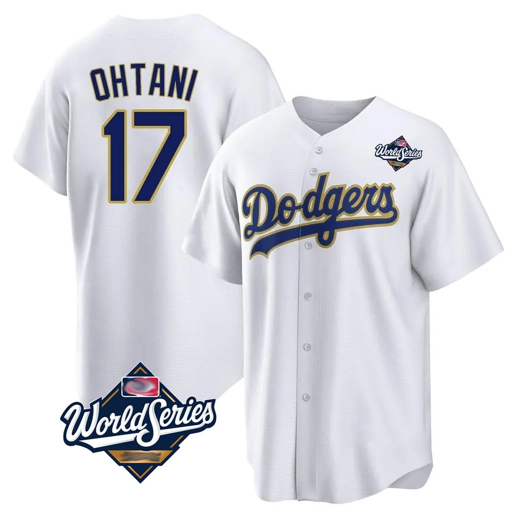 Los Angeles Dodgers #17 Shohei Ohtani Player Gold White Fotopoulosg World Series 2026 Collection Stadium Game Stitched Jerseys
