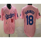 Los Angeles Dodgers #18 Yoshinobu Yamamoto Pink Fotopoulosg 2025 Tokyo Series Limited Jersey