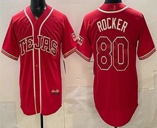 Texas Rangers #80 Kumar Rocker Red Fotopoulosg 2026 City Connect Stadium Jersey