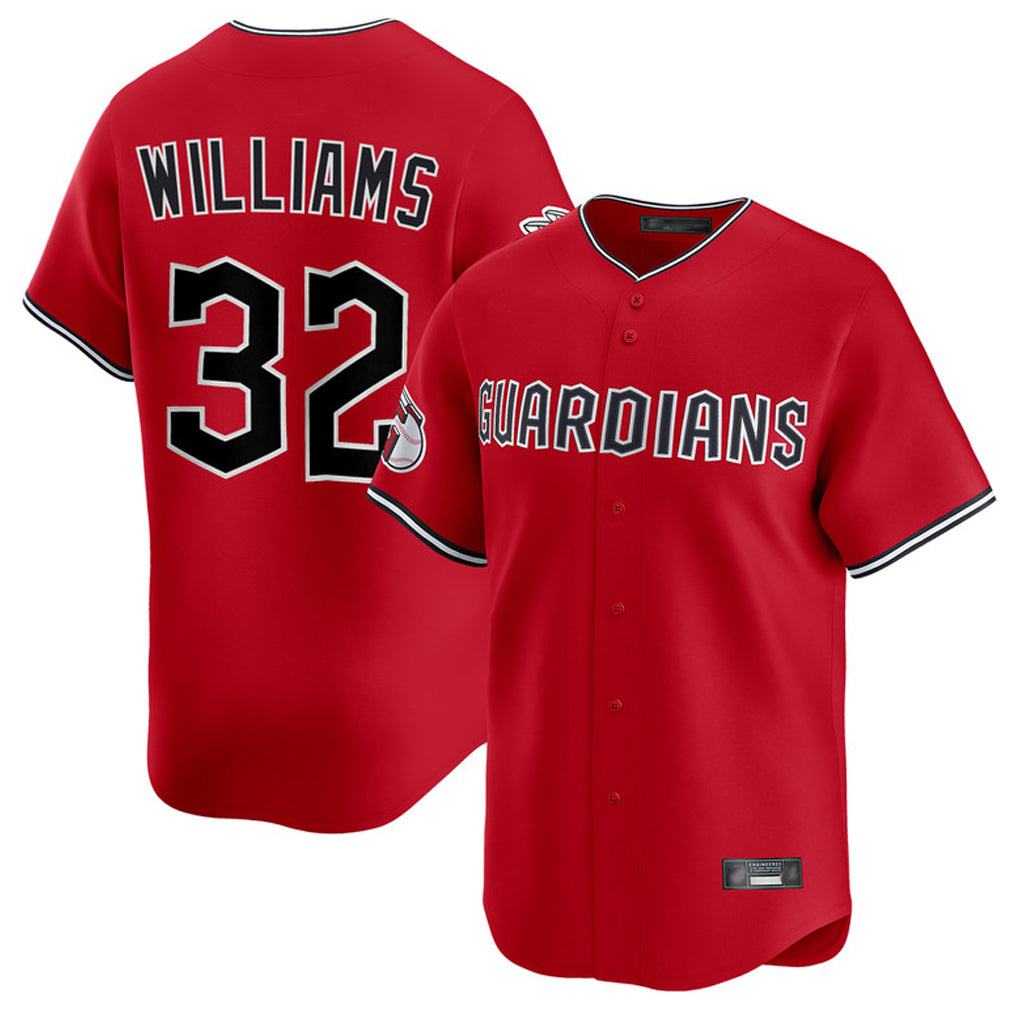 Cleveland Guardians #32 Gavin Williams Player Red Fotopoulosg Limited Home Stitched Jerseys