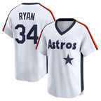 Houston Astros #34 Nolan Ryan White Fotopoulosg Throwback Cooperstown Collection Limited Jersey