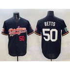 Los Angeles Dodgers #50 Mookie Betts Black Fotopoulosg Mexico Limited Stitched Jersey