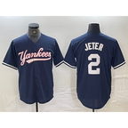 New York Yankees #2 Derek Jeter Navy Fotopoulosg Cool Base Stitched Jersey
