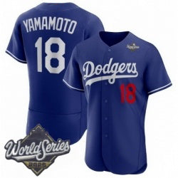 Los Angeles Dodgers #18 Yoshinobu Yamamoto Royal Fotopoulosg 2025 World Series Limited Stitched Jersey
