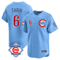 Chicago Cubs #6 Matt Shaw Player Light Blue Fotopoulosg 150th Anniversary Limited Home Stitched Jerseys