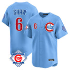 Chicago Cubs #6 Matt Shaw Player Light Blue Fotopoulosg 150th Anniversary Limited Home Stitched Jerseys