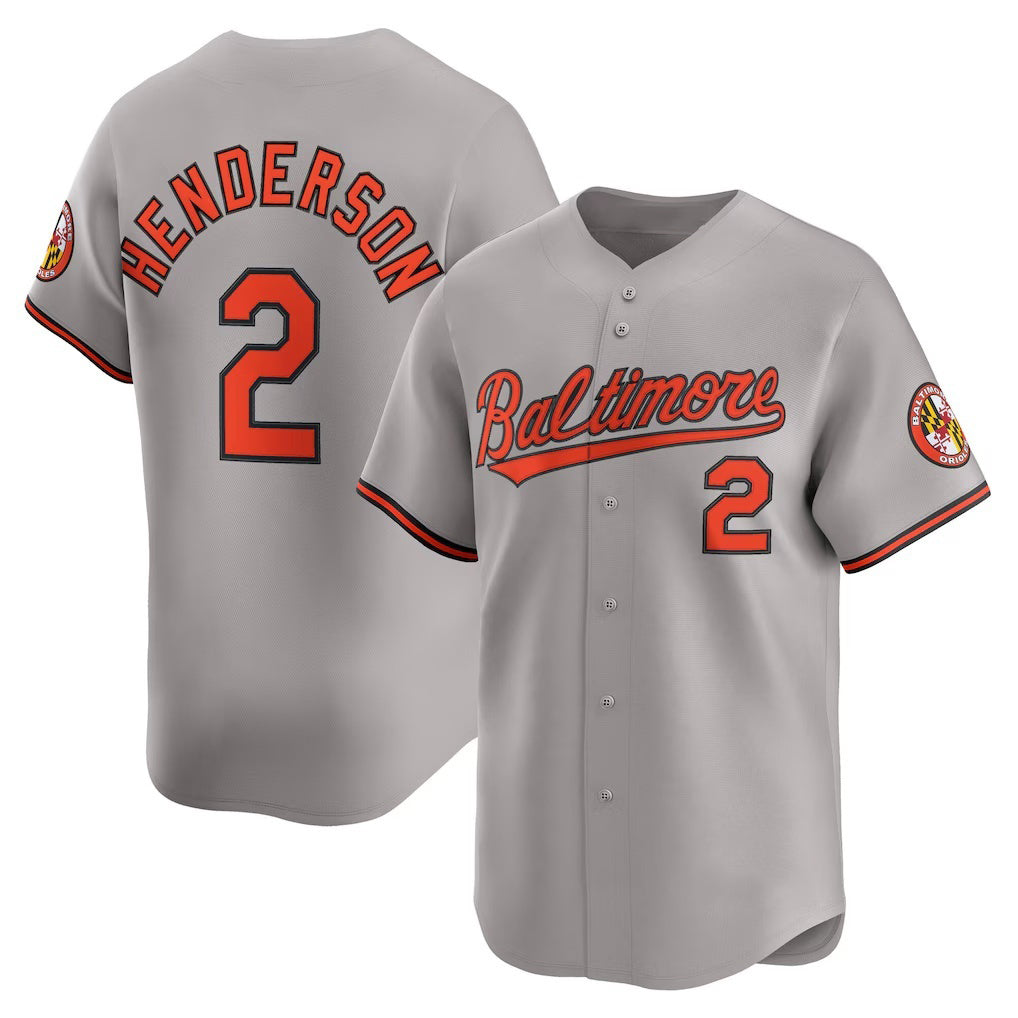 Baltimore Orioles #2 Gunnar Henderson Gray Fotopoulosg Road Limited Player Jersey