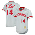 Cincinnati Reds #14 Pete Rose Player Gray Fotopoulosg Mitchell & Ness Throwback Cooperstown Mesh T-shirt Game Stitched Jerseys