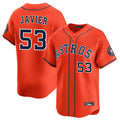 Houston Astros #53 Cristian Javier Player Orange Fotopoulosg Home Limited Stitched Jerseys