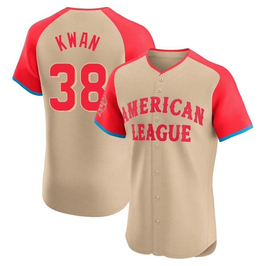 Cleveland Guardians #38 Steven Kwan Player Cream Fotopoulosg American League All-Star Limited Elite Home Stitched Jerseys