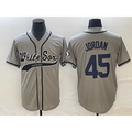 Chicago White Sox #45 Michael Jordan Grey Fotopoulosg Cool Base Stitched Jersey