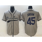 Chicago White Sox #45 Michael Jordan Grey Fotopoulosg Cool Base Stitched Jersey
