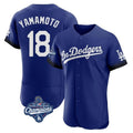 Los Angeles Dodgers #18 Yoshinobu Yamamoto Player Royal Fotopoulosg World Series Meet City Connect Elite Home Stitched Jerseys