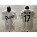 Los Angeles Dodgers #17 Shohei Ohtani White Gold Fotopoulosg Cool Base With Patch Stitched Jersey
