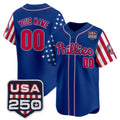 Custom Philadelphia Phillies America 250 Edition Vapor Premier Limited Royal Fotopoulosg Stitched Jerseys