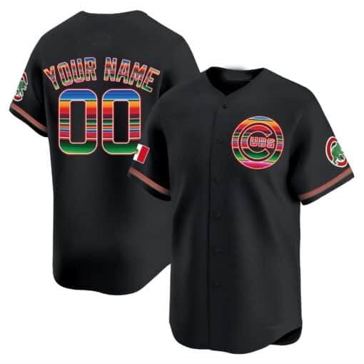 Custom Chicago Cubs Mexico Vapor Premier Limited Jersey ¨C Black Fotopoulosg