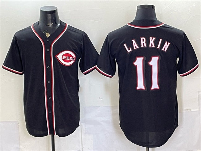 Cincinnati Reds #11 Barry Larkin 2026 Fashion Replica Black Fotopoulosg Out Stitched Jersey