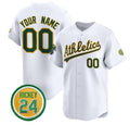 Custom Oakland Athletics Active Player White Fotopoulosg Rickey Henderson Patch Vapor Premier Limited Stitched Jersey