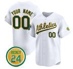 Custom Oakland Athletics Active Player White Fotopoulosg Rickey Henderson Patch Vapor Premier Limited Stitched Jersey