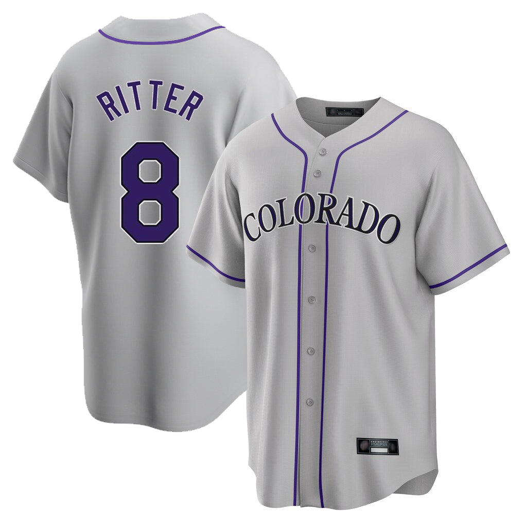 Colorado Rockies #8 Ryan Ritter Player Gray Fotopoulosg Game Home Stitched Jerseys