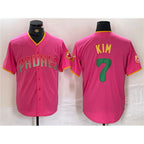 San Diego Padres #7 Ha-Seong Kim Pink Fotopoulosg Cool Base Stitched Jersey