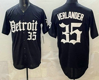 Detroit Tigers #35 Justin Verlander Black Fotopoulosg Limited Cool Base Stitched Jersey